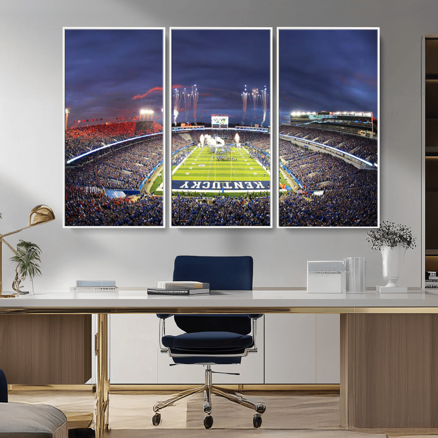 MGV-FC-48X32-3P - Kroger Field Canvas Wall Art - Kentucky Stadium Wall Art Print - Sunset Football Stadium Wall Decor