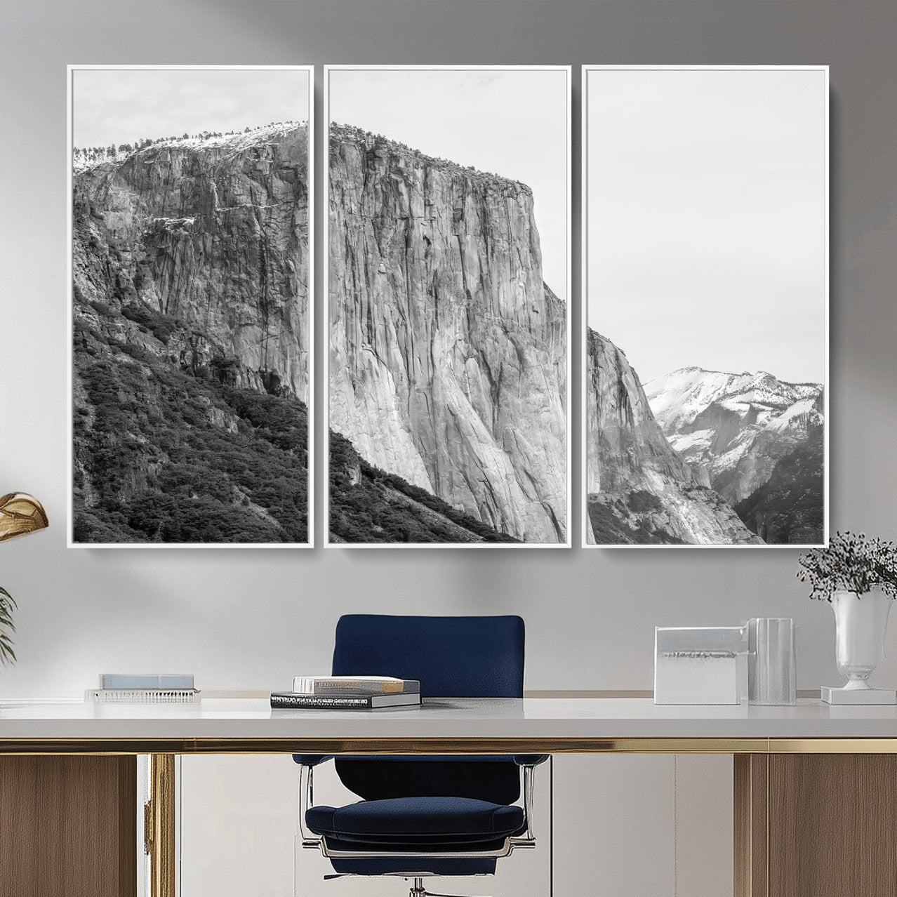 39393420-MGV-CV-36X24 - El Capitan Yosemite Mountain Wall Art – Yosemite Cliff Canvas Print, Rugged Terrain and Timeless Wilderness Decor for Office, Living Room or Cabin