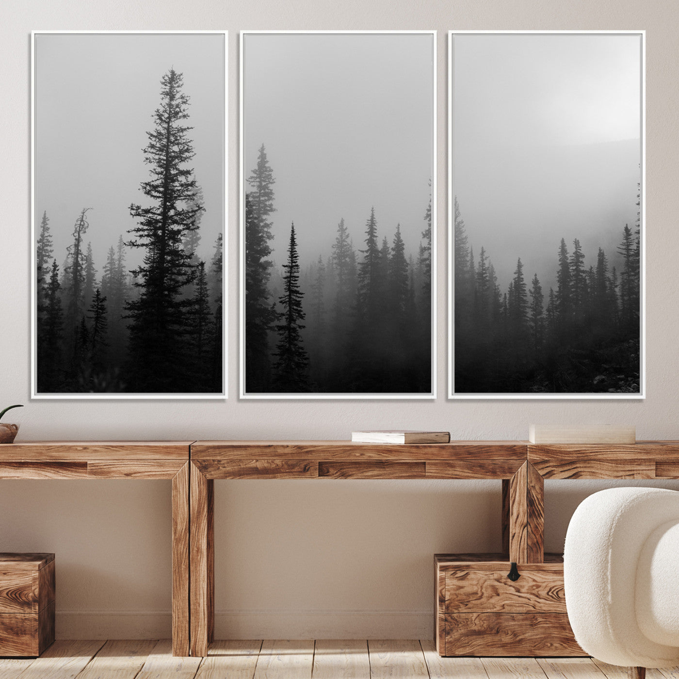 73138900-MGV-CV-36X24-Misty Pines Wall Art Canvas Print - Perfect Rustic Decor