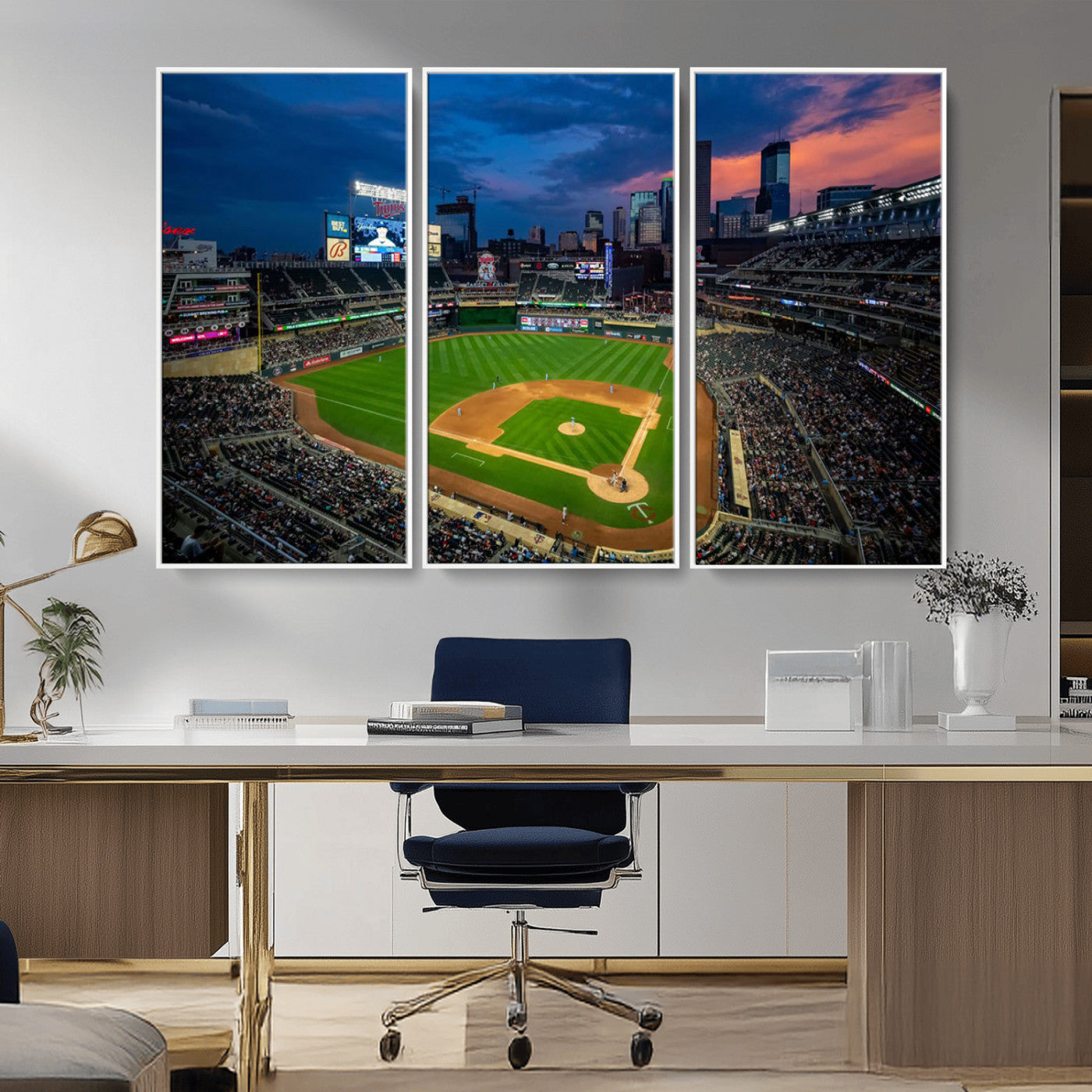 Target Field Wall Art Canvas Print, Baseball Stadium Print, Minneapolis Major League Baseball's Minnesota Twins