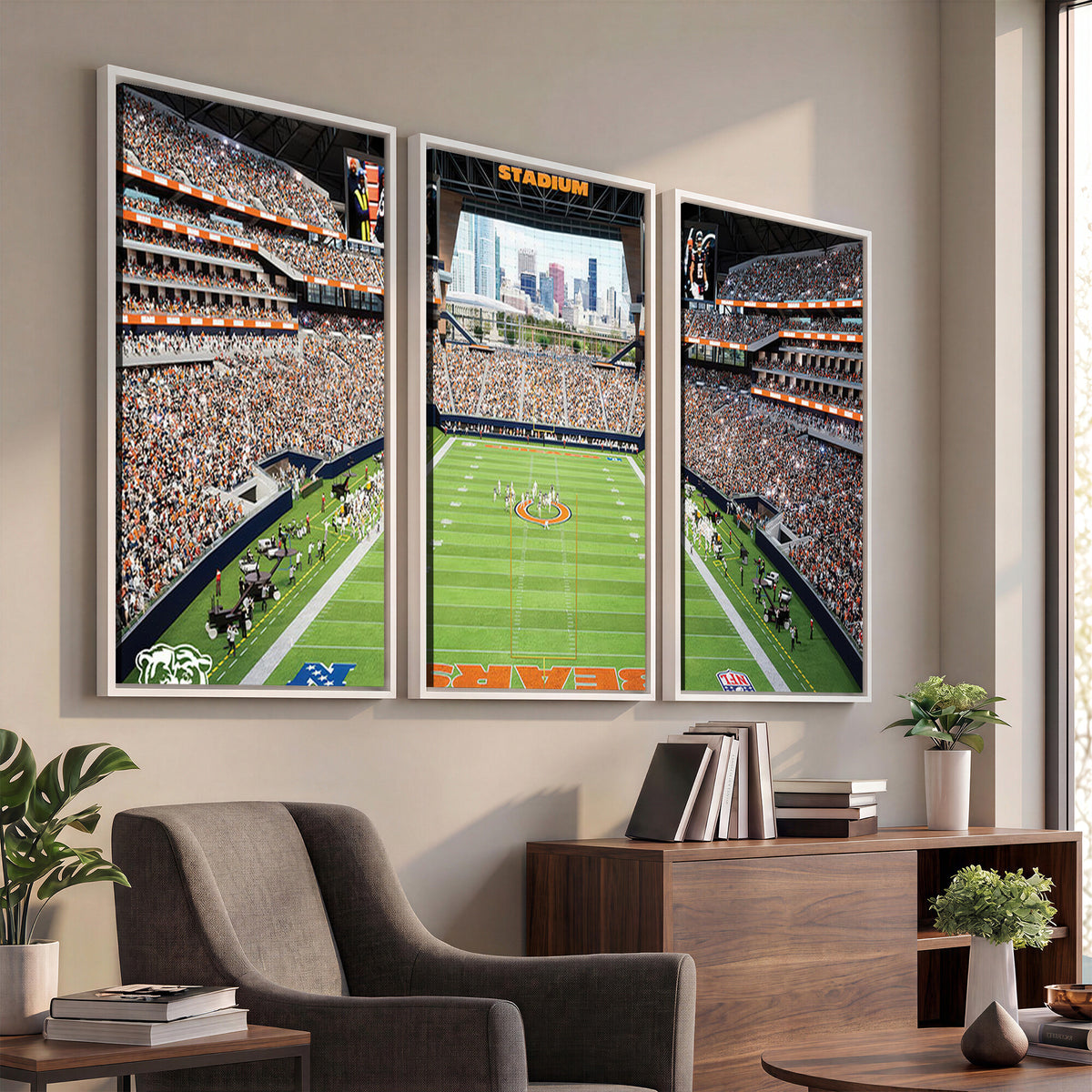 76935553-PAN-FL-20X10 - Chicago Bears Soldiers Field Wall Art Canvas Print, Home Office Wall Decor