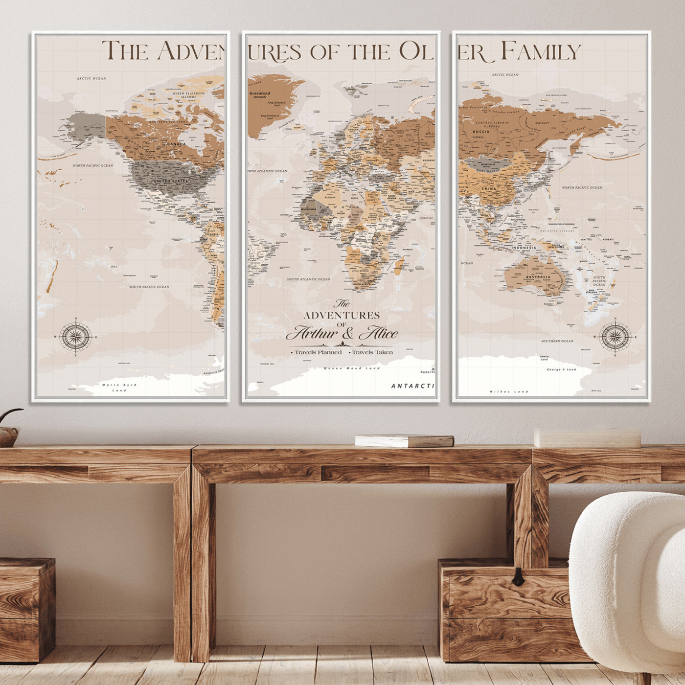 43101120-MGV-CV-36X24-World Travel Map with Pins – Push Pin Maps of Where I've Been, Framed Wall Map for Travel Memories, Old Style Decorative World Map - H10