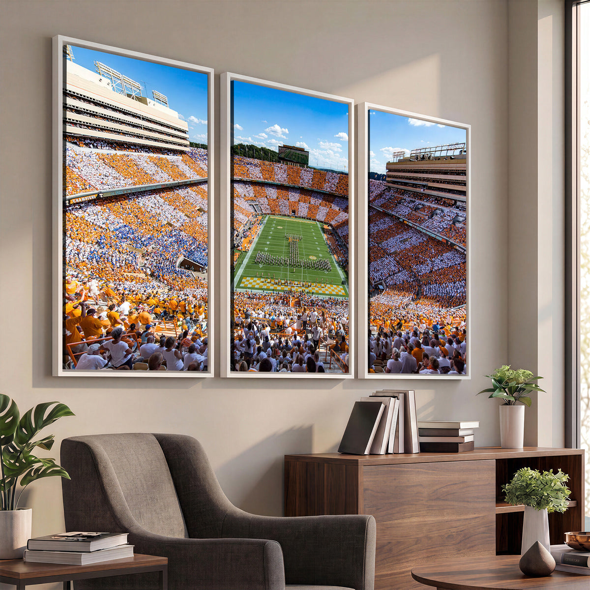 77097951-MGV-CV-36X24 - Tennessee Neyland Stadium Wall Art, Sports Arena Canvas, Extra Large Game Room Wall Decor