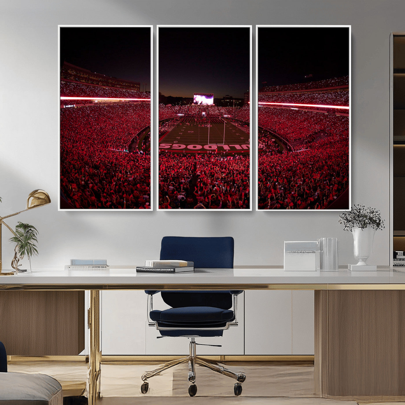 Dooley Stadium Wall Art Print, Sports Arena Canvas Wall Art, Dooley Field at Sanford Stadium Canvas Print, Modern Athletic Field Art Printing