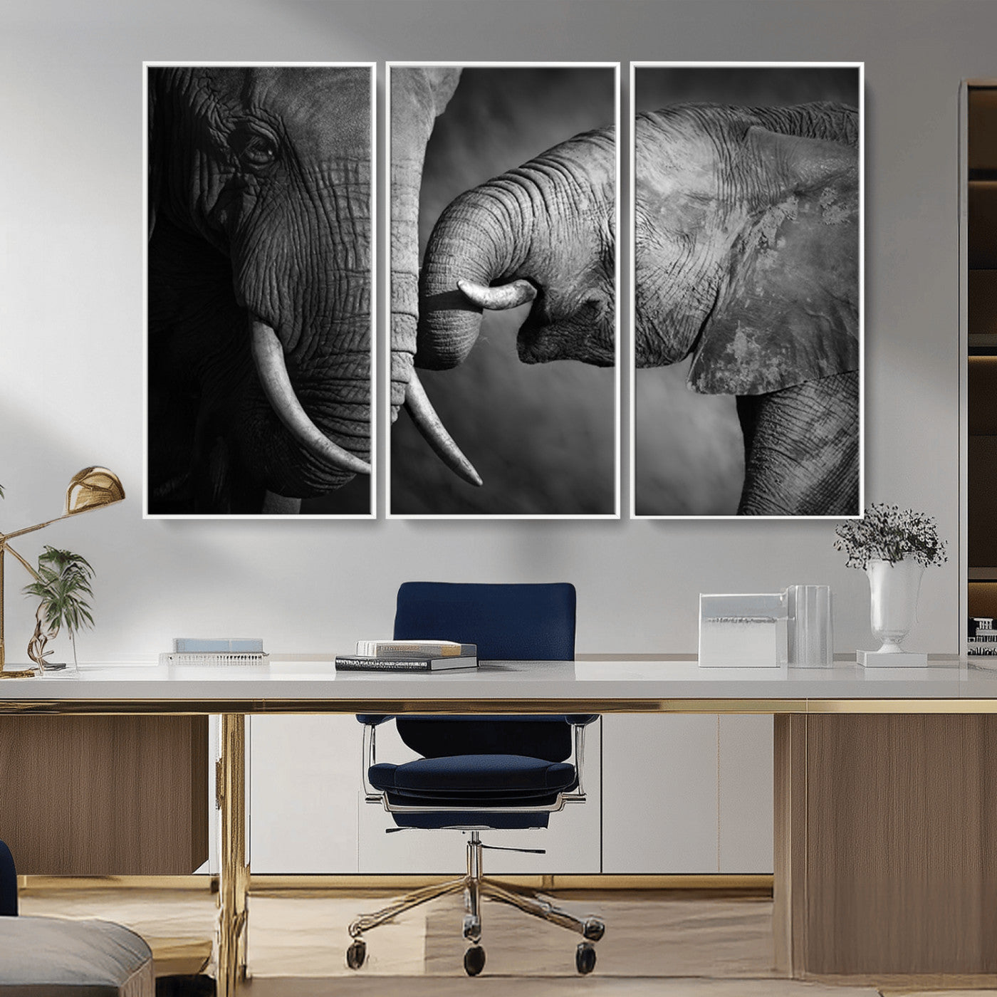 MGV-FC-48X32-3P - Wild Elephant Wall Art Canvas Print