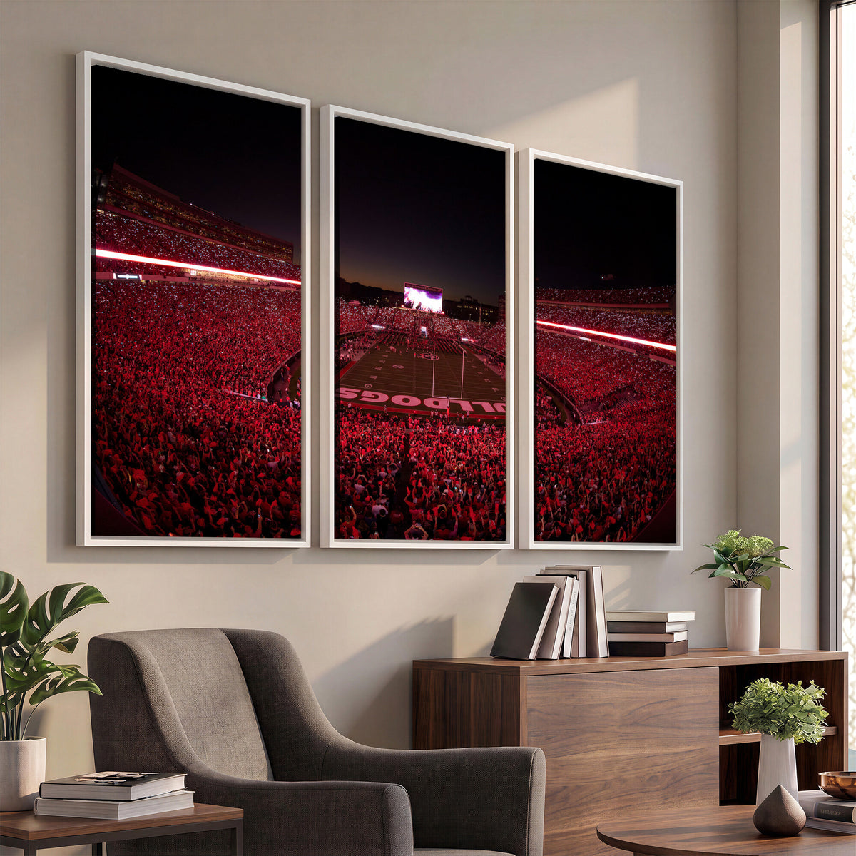 76277124-MGV-CV-36X24 - Sanford Stadium Wall Art Canvas Print – Georgia Bulldogs Football Artwork Print for Home, Office, and Sports Room Decor