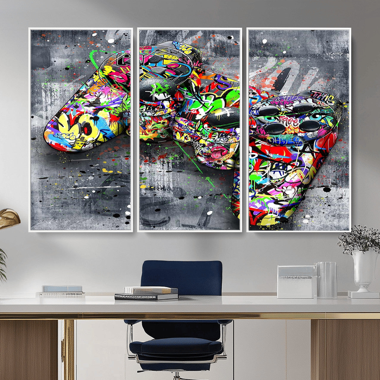 42929610-MGV-CV-36X24 - Graffiti Canvas Wall-Art For Bedroom - Gaming Wall Art For Teen Boys - Abstract Painting Pop Art Modern Home Wall Decor Ready to Hang