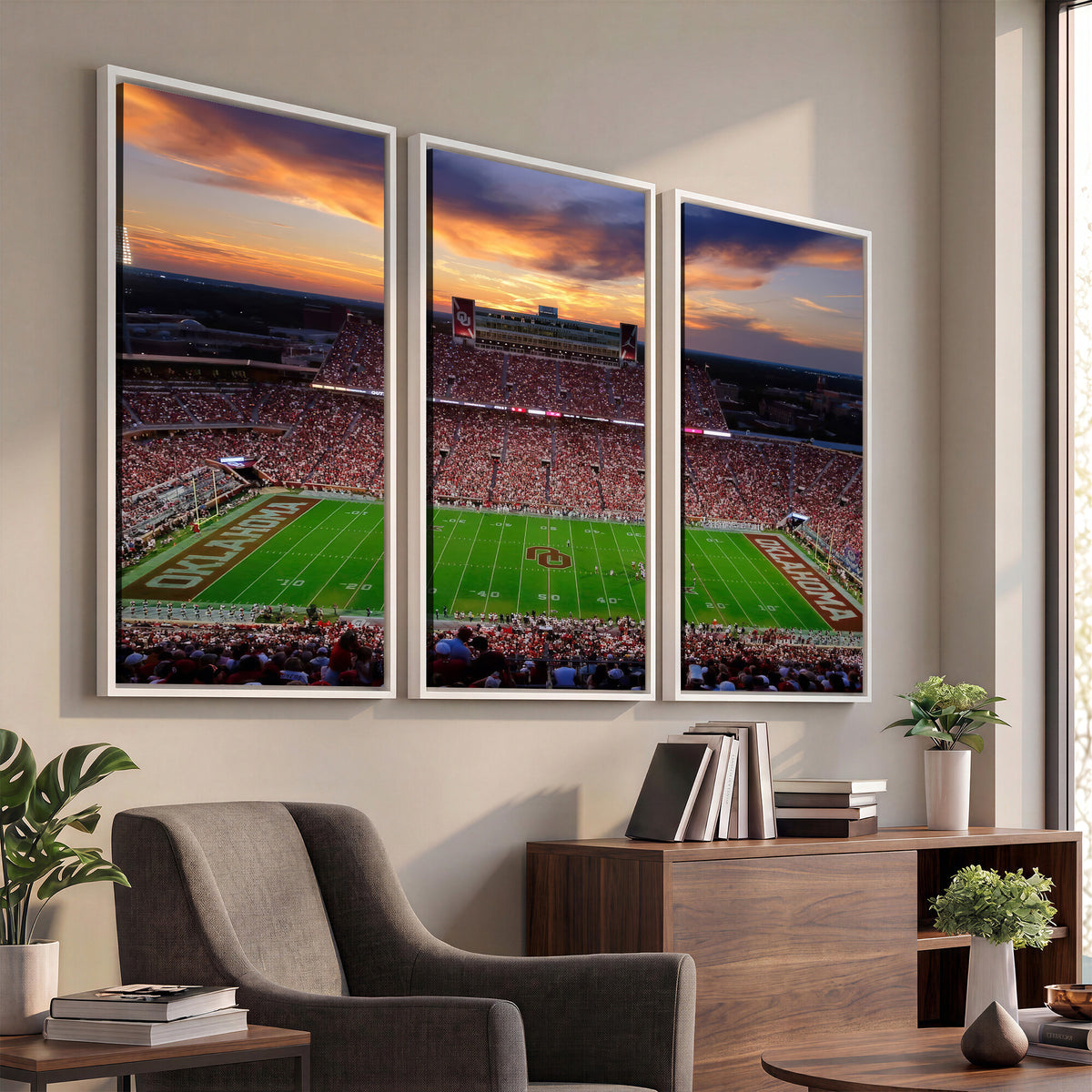 51457497-MGV-CV-36X24 - Oklahoma Sooners Stadium Wall Art Canvas Print, College Football Decor