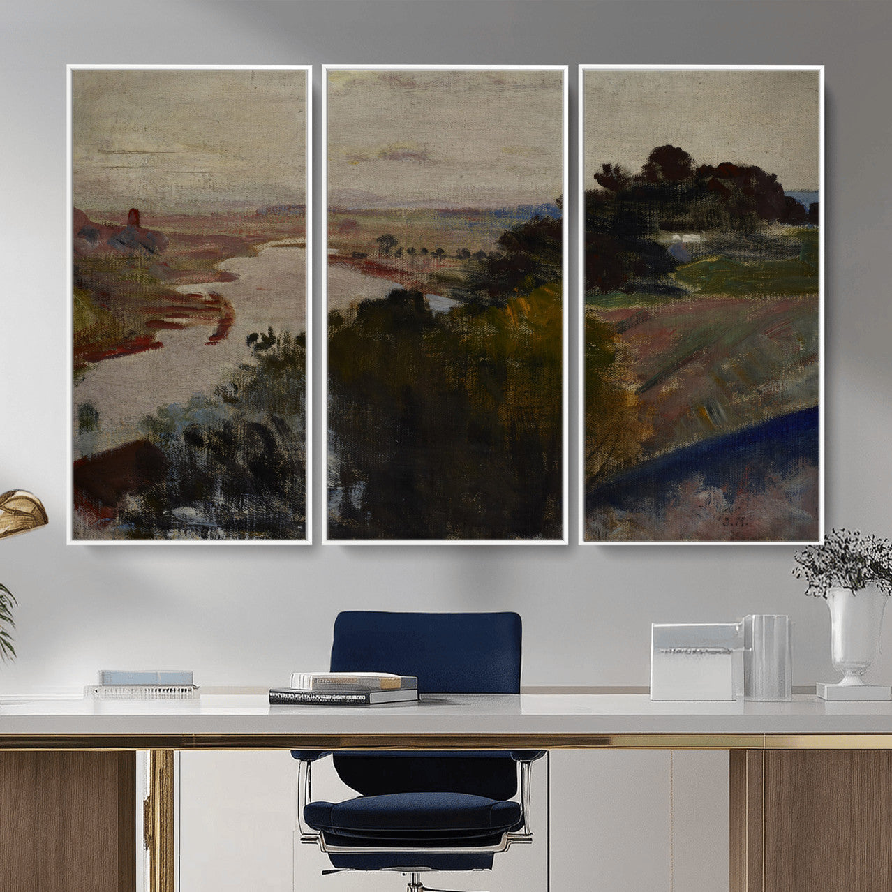 55507874-MGV-CV-36X24 - Jacek Malczewski Landscape at the Vistula Wall Art Canvas Print