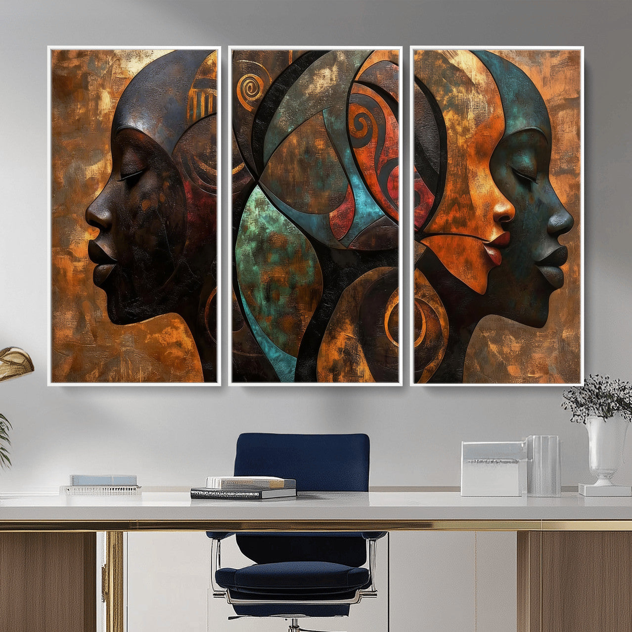 81517886-MGV-CV-36X24 - Abstract Afro American Women Wall Art Canvas Print