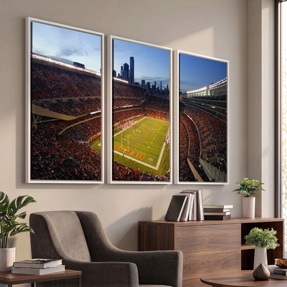 50691720-MGV-CV-36X24 - Chicago Bears Soldier Field Canvas Wall Art, NFL Stadium Panorama Print, Football Arena Photography for Sports Fans