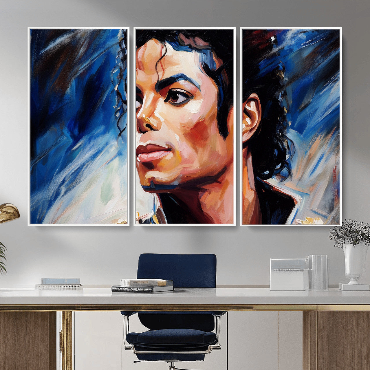 51466481-MGV-CV-36X24 - Abstract Michael Jackson Photo Wall Art Canvas Print