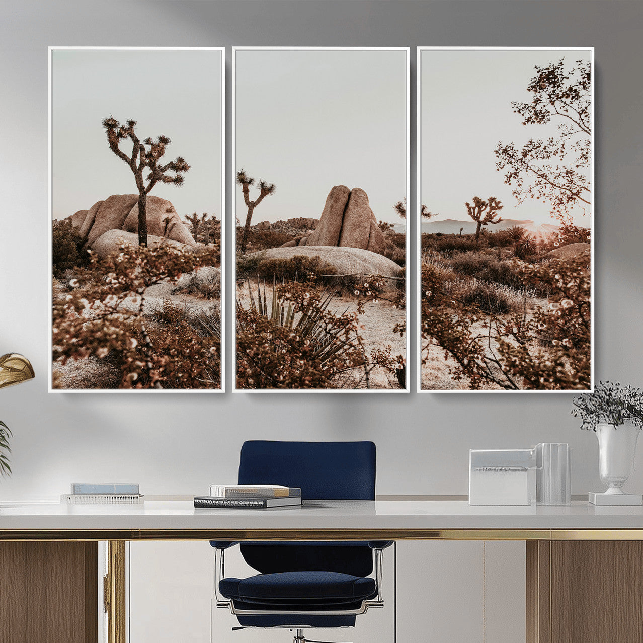 75778944-MGV-CV-36X24 - Joshua Tree Desert Canvas Wall Art Print - Desert Landscape Photography, Boho Southwest Wall Decor, Nature Canvas - Ready to Hang