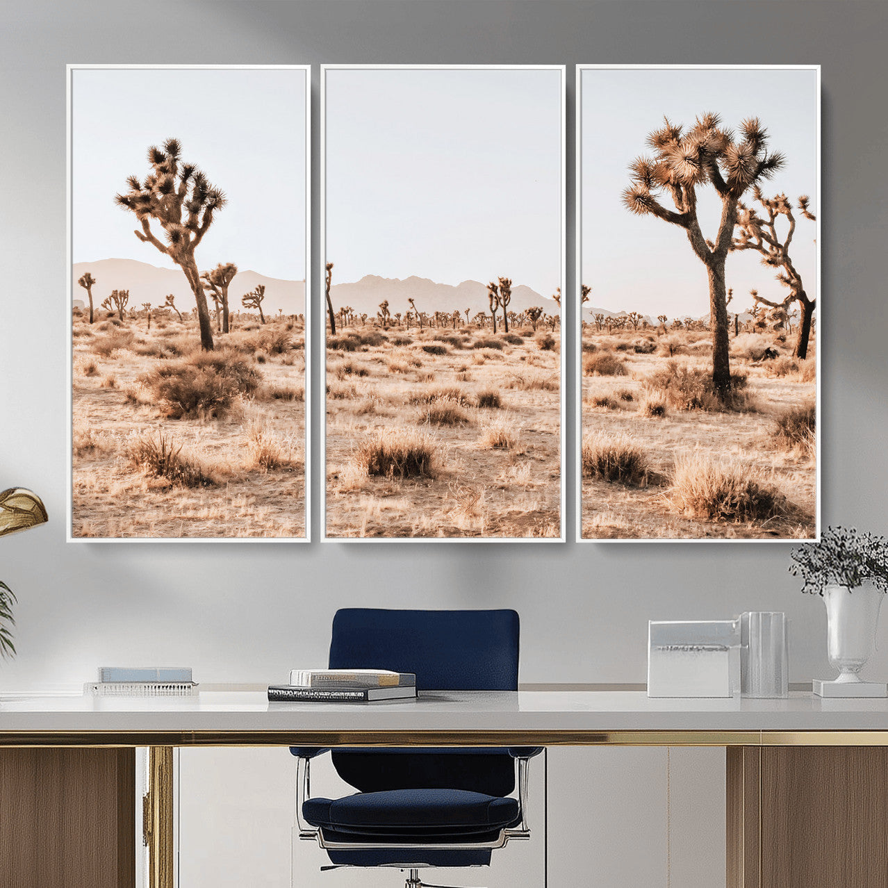 33549408-MGV-CV-36X24 - Joshua Tree Desert Canvas Wall Art Print, Desert Landscape Photography, Boho Southwest Wall Decor, Nature Canvas, Ready to Hang