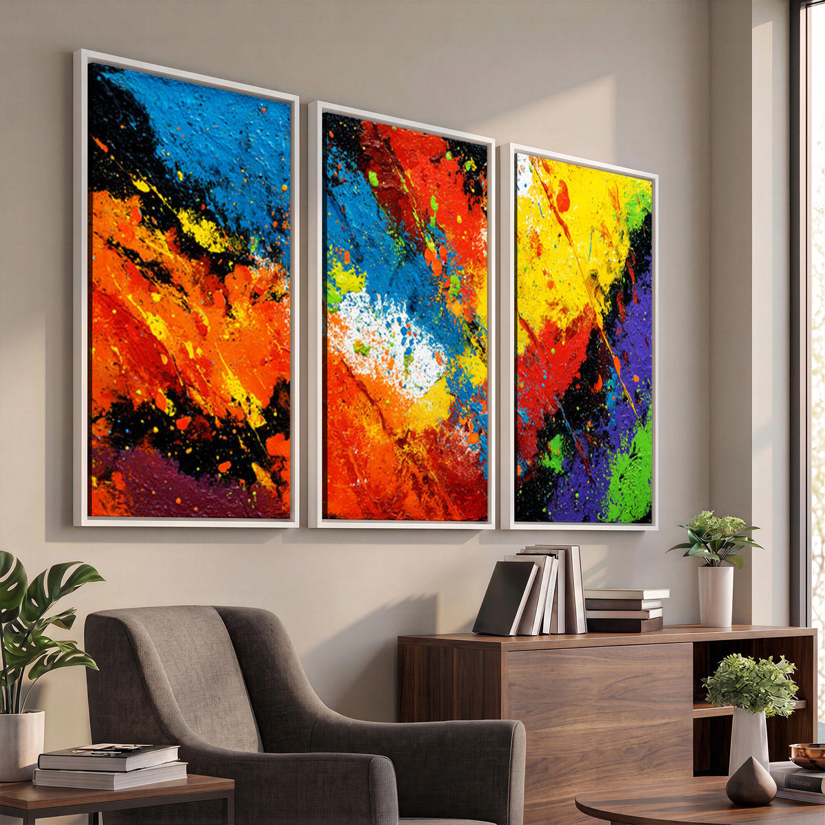 74888753-MGV-CV-36X24 - Vibrant Blue Abstract Canvas Wall Art Colorful Painterly Oil Painting Style Print