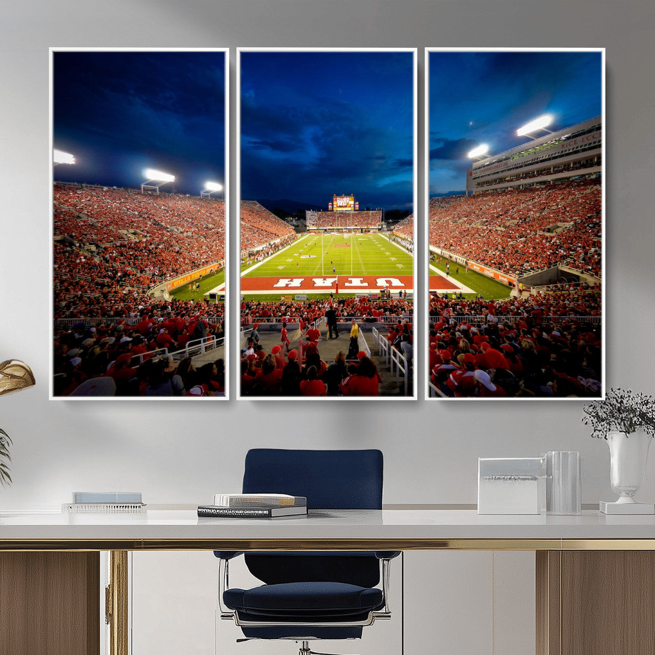 74019251-MGV-CV-36X24 - Rice-Eccles Stadium Wall Art Canvas Print - Utah Salt Lake City Stadium Print