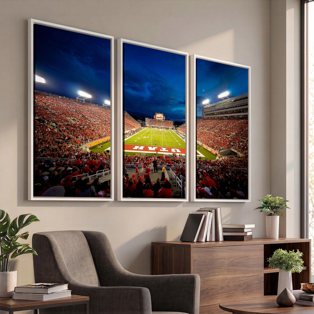 74019251-MGV-CV-36X24 - Rice-Eccles Stadium Wall Art Canvas Print - Utah Salt Lake City Stadium Print