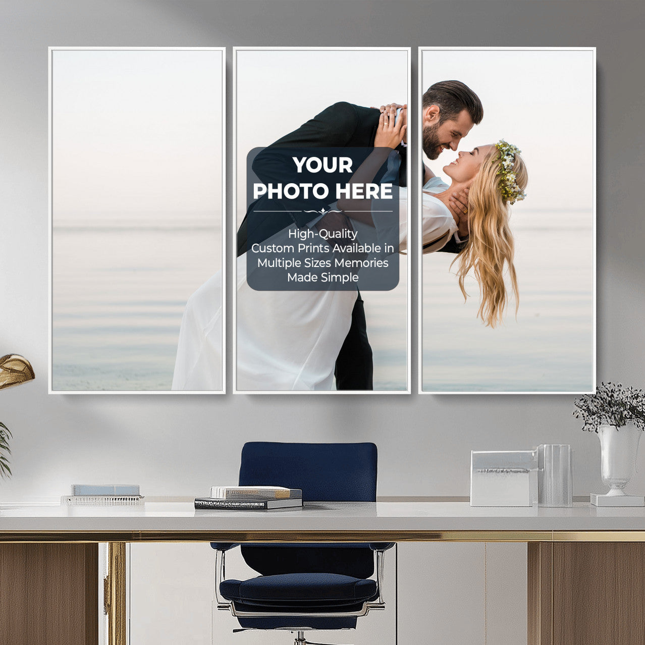 46573466-MGV-CV-48X32-3P - Custom Photo Canvas Print, Personalized Picture Wall Art, Your Image on Canvas, Family Portrait Gift