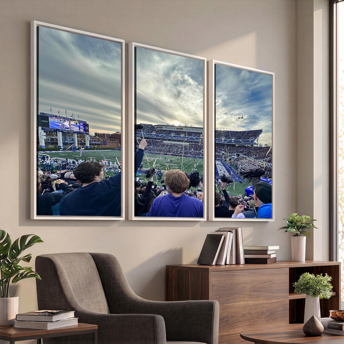 400867JMU-MGV-CV-36X24 - JMU Stadium Wall Art Canvas Print for Game Room Decor - James Madison University Stadium