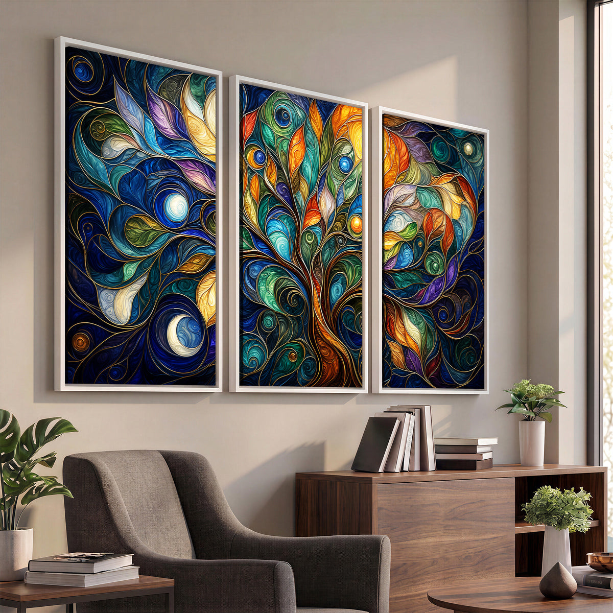 60127105-MGV-CV-36X24 - Psychedelic Tree Of Life Wall Art - Vibrant Swirl Cosmic Nature Decor