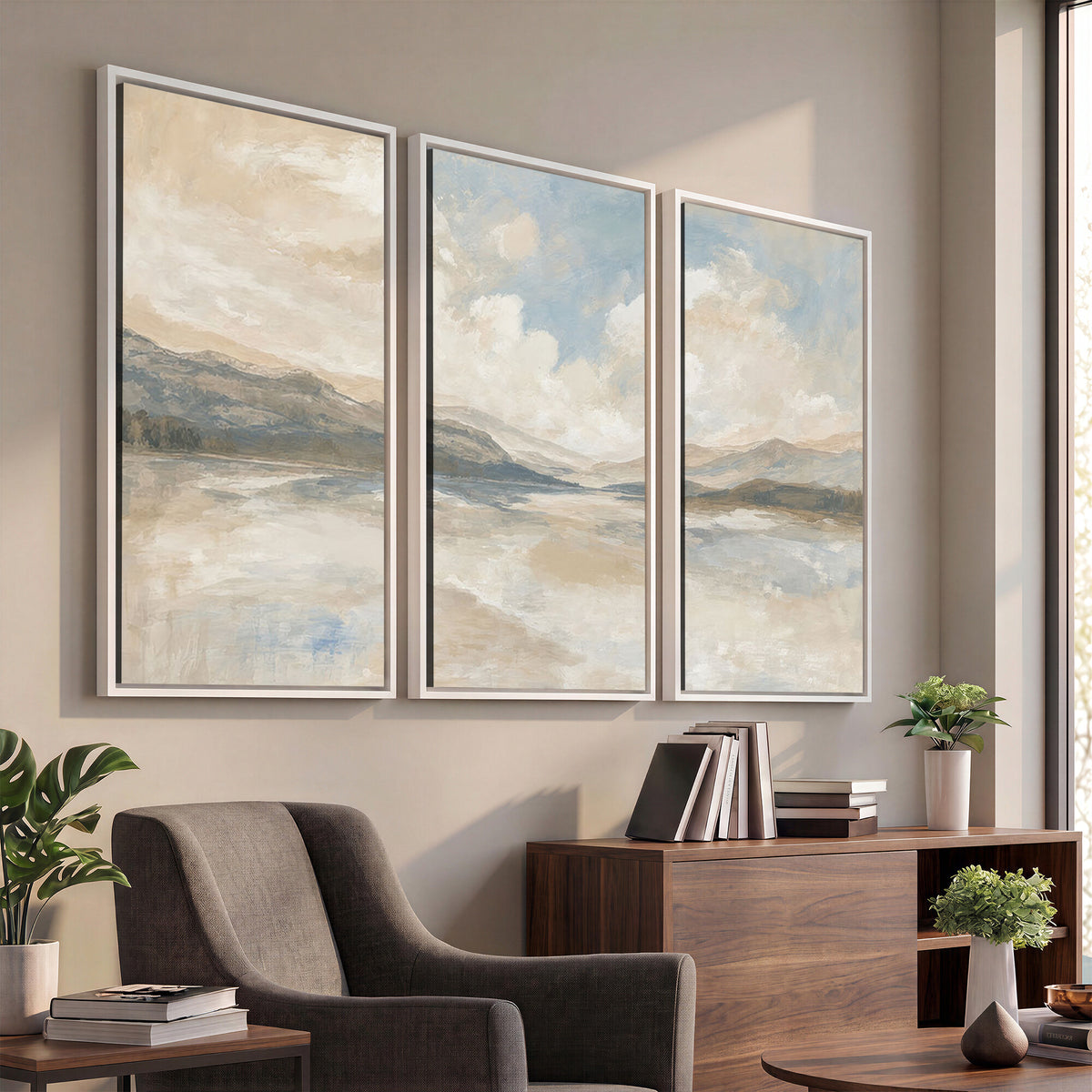 12998065-MGV-CV-36X24 - Serene Mountain and Lake Landscape Canvas Wall Art