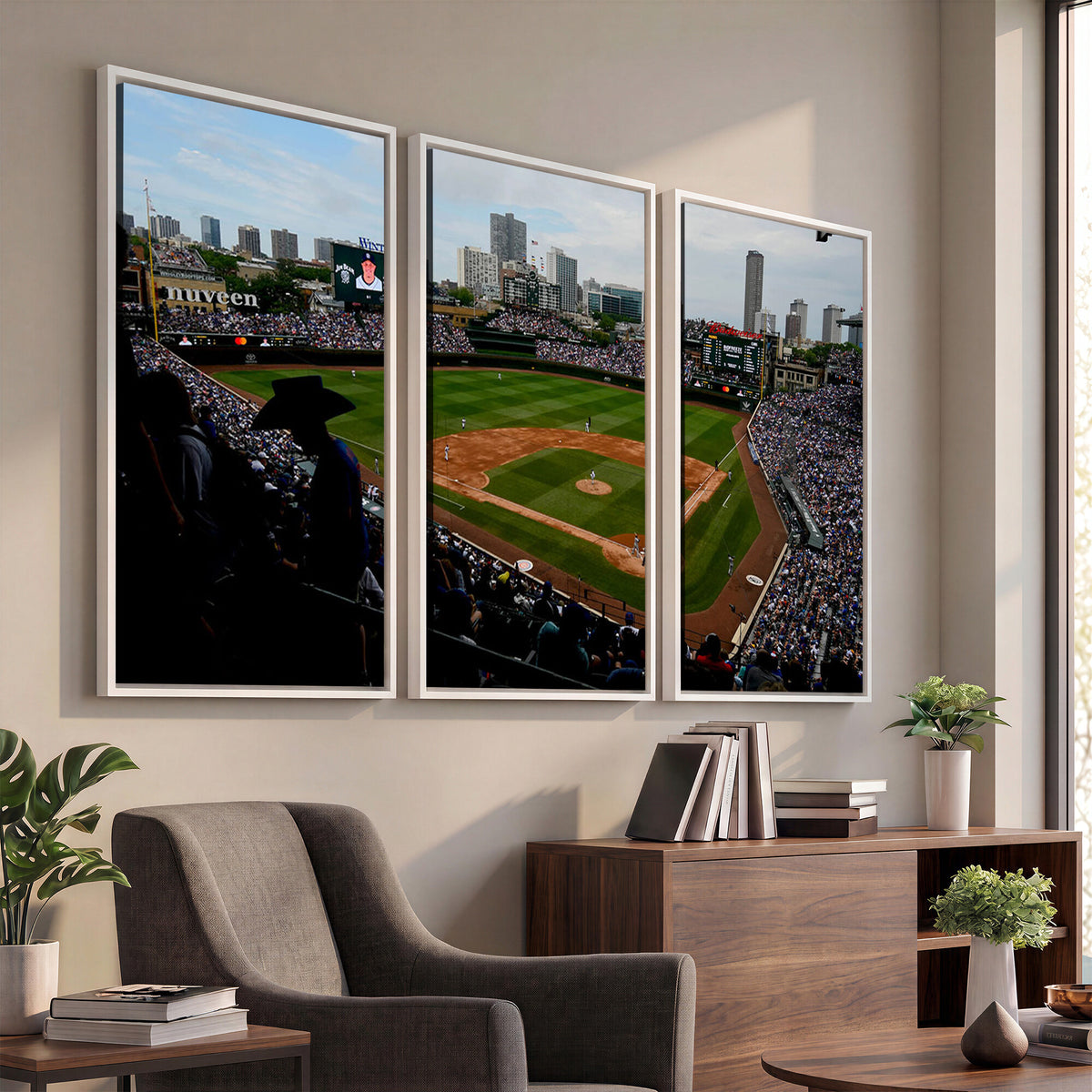 34859D-MGV-CV-36X24 - Chicago Cubs Baseball Team Print - Wrigley Field Stadium