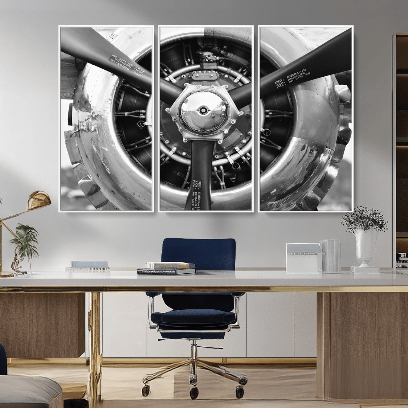 MGV-FC-48X32-3P - Vintage Airplane Wall Art Canvas Print