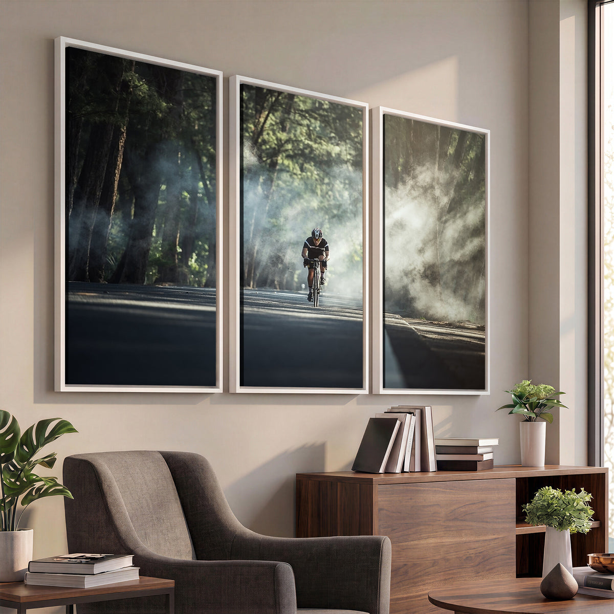 60298-MGV-CV-36X24 - Cycling Road Bike in the Morning, Cycling Road Bike Canvas Print