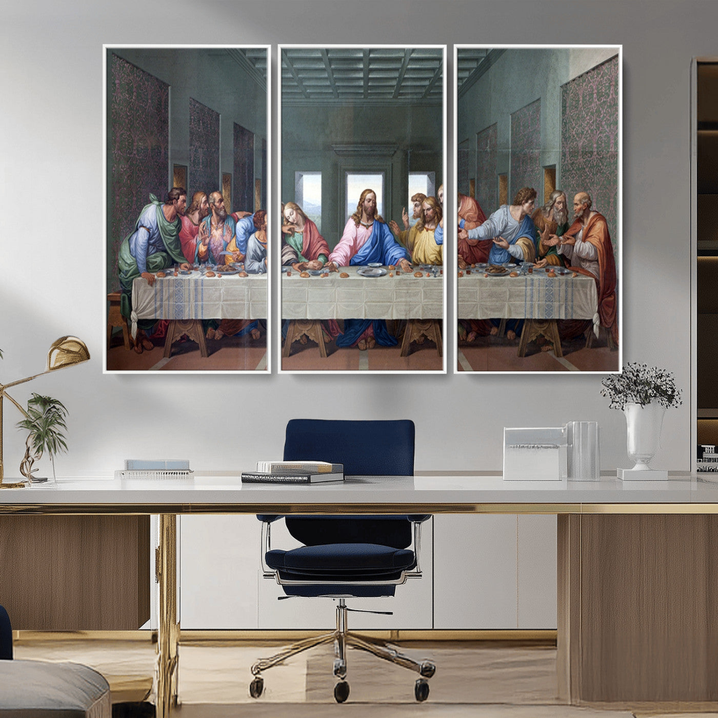 MGV-FC-48X32-3P - The Last Supper Multi Panel Canvas Wall Art