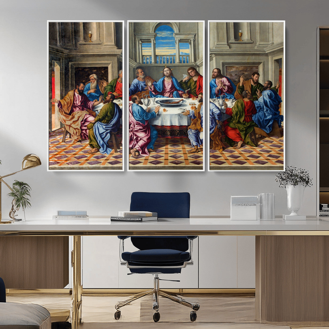 MGV-FC-48X32-3P - The Last Supper Multi Panel Canvas Wall Art