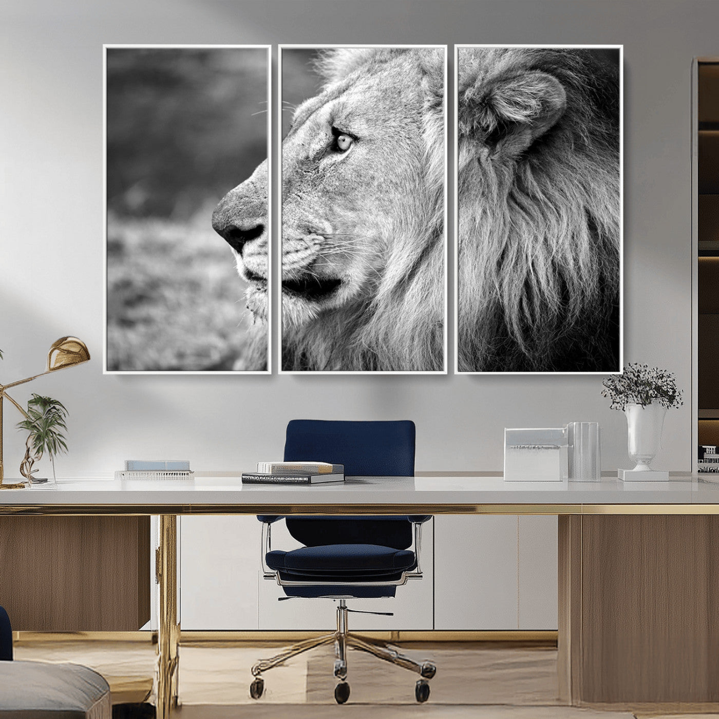 MGV-FC-48X32-3P - African Lion Wall Art Canvas Print