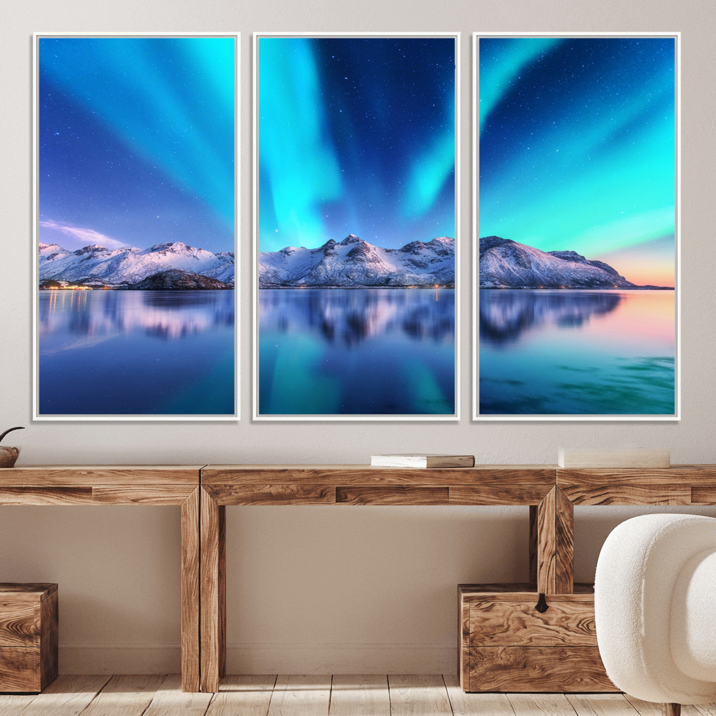 49902-MGV-CV-36X24-Northern Lights above Mountain Wall Art, Northern Lights Wall Art Canvas Print