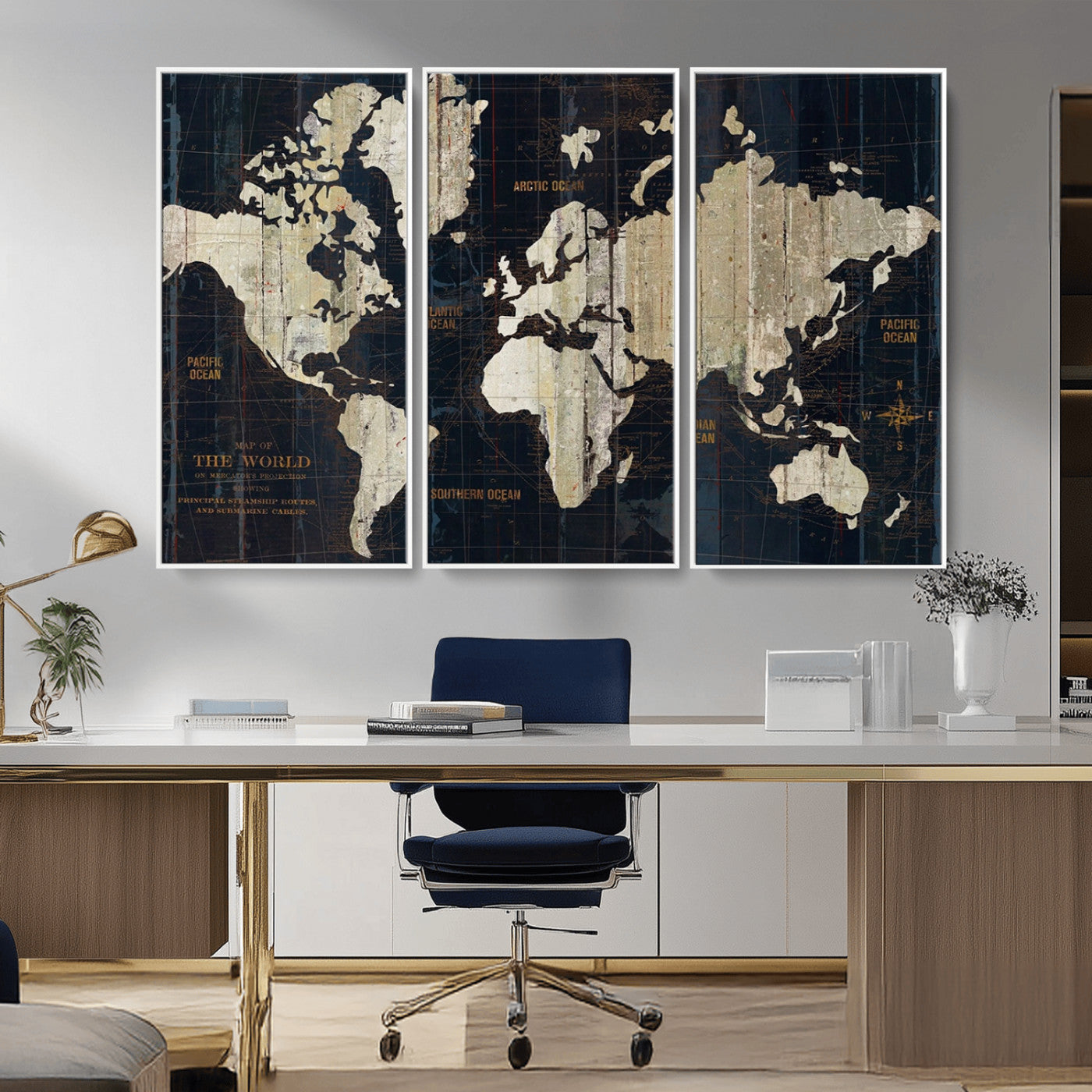 MGV-FC-48X32-3P - Push Pin World Map Canvas Print – Framed Wall Art for Couples to Track Their Travels – Anniversary