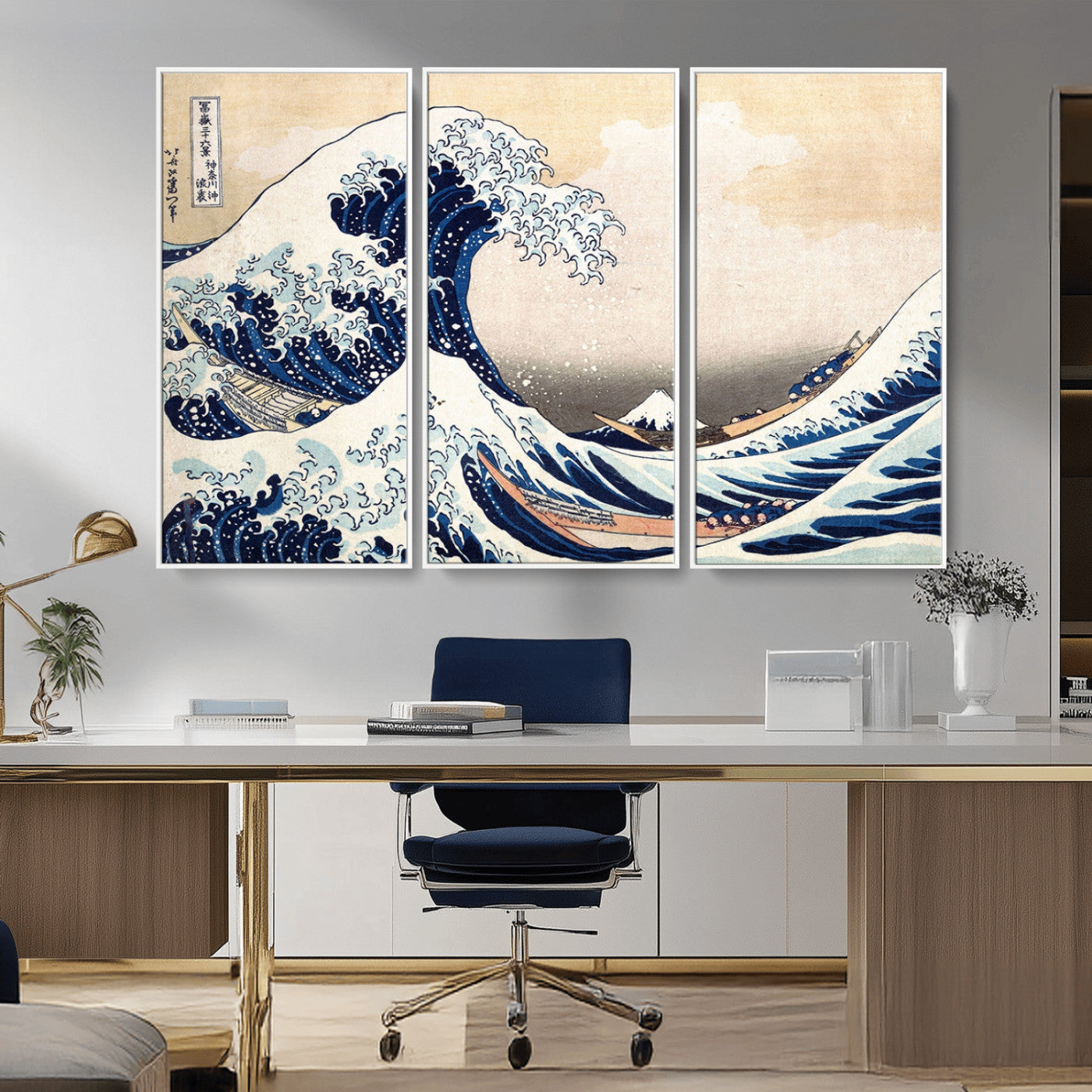 MGV-FC-48X32-3P - Hokusai: The Breaking Wave off Kanagawa Canvas Print