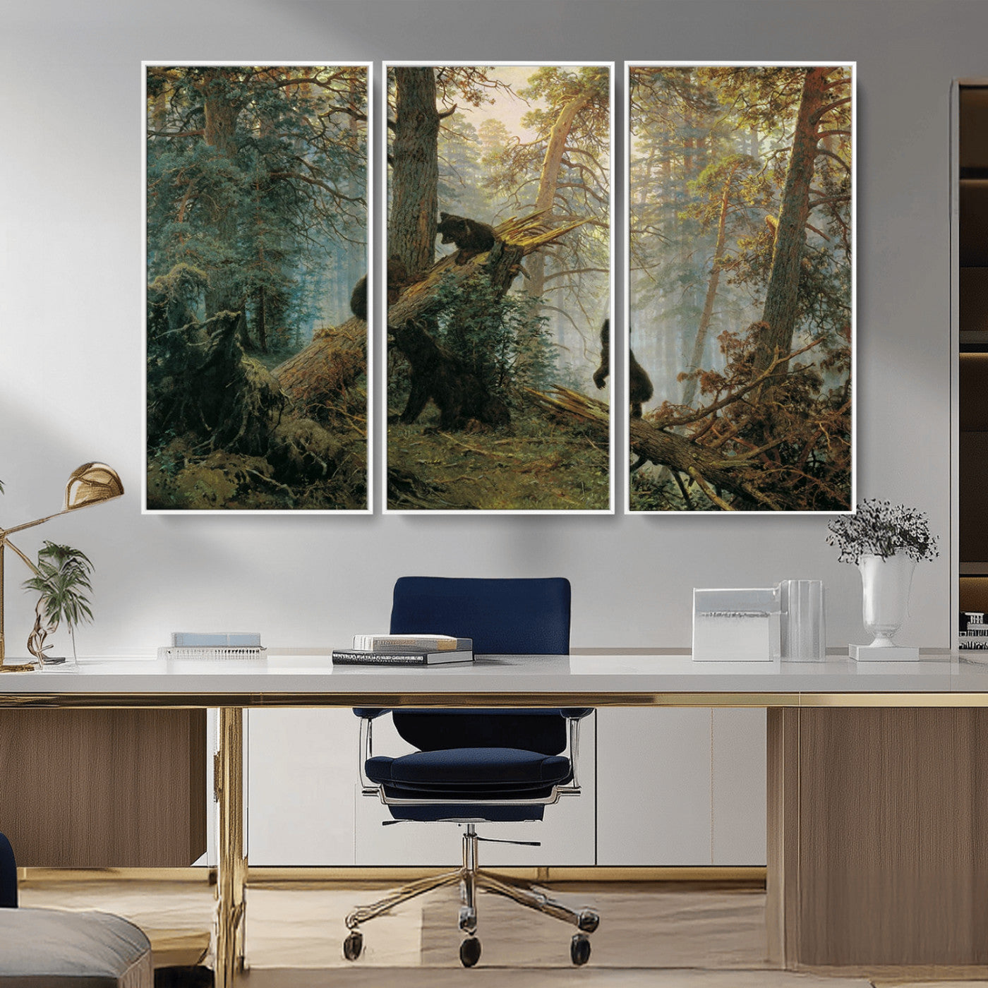 MGV-FC-48X32-3P - Grizzly Bear Cubs Wall Art Canvas Print