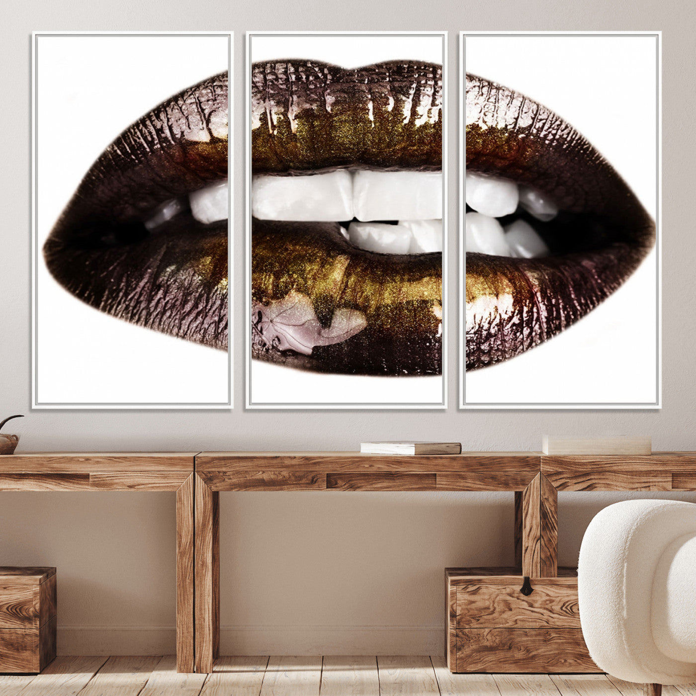 67580-MGV-CV-36X24-Close Up Lips Wall Art Canvas Print