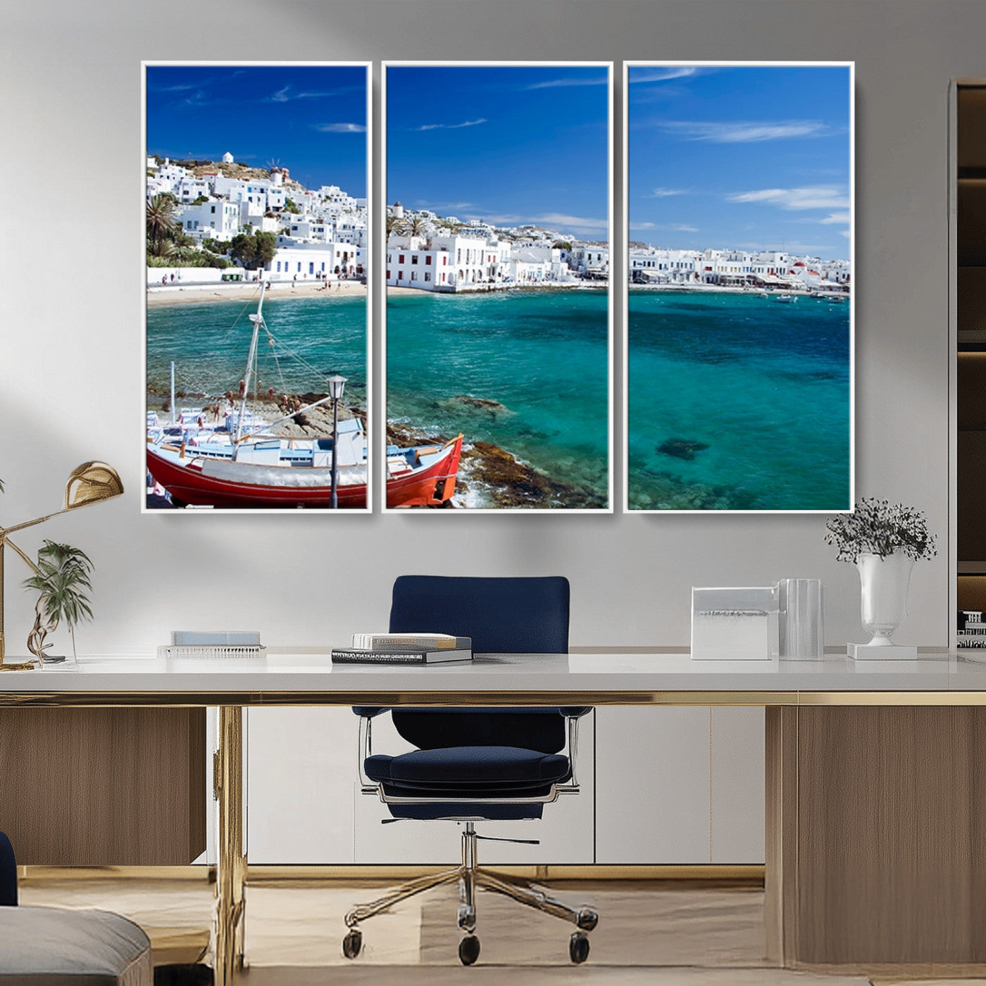 MGV-FC-48X32-3P - Santorini Wall Art Canvas Print