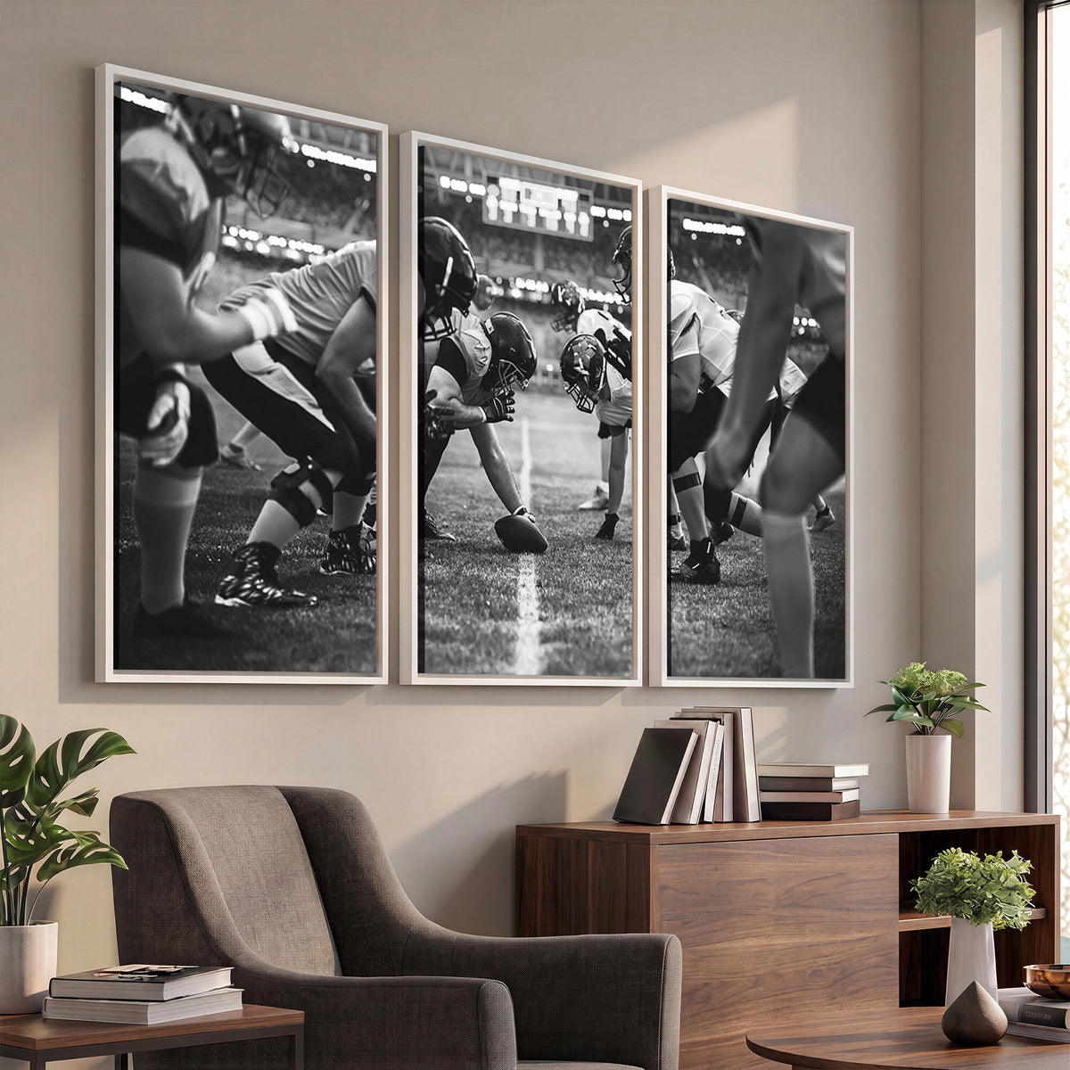 13273-MGV-CV-36X24 - American Football Wall Art Canvas Print Framed Stadium Sport