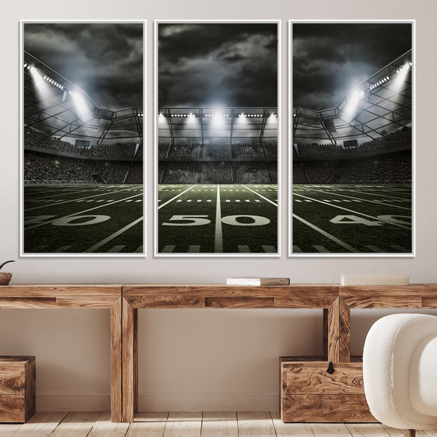 90107-MGV-CV-36X24-American Football Stadium Wall Art Canvas Print, Stadium Sport Wall Art Print