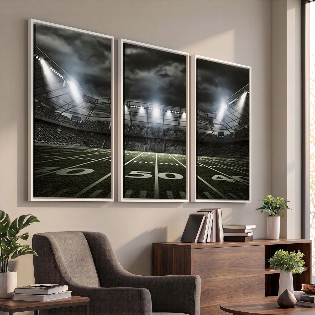 90107-MGV-CV-36X24 - American Football Stadium Wall Art Canvas Print, Stadium Sport Wall Art Print