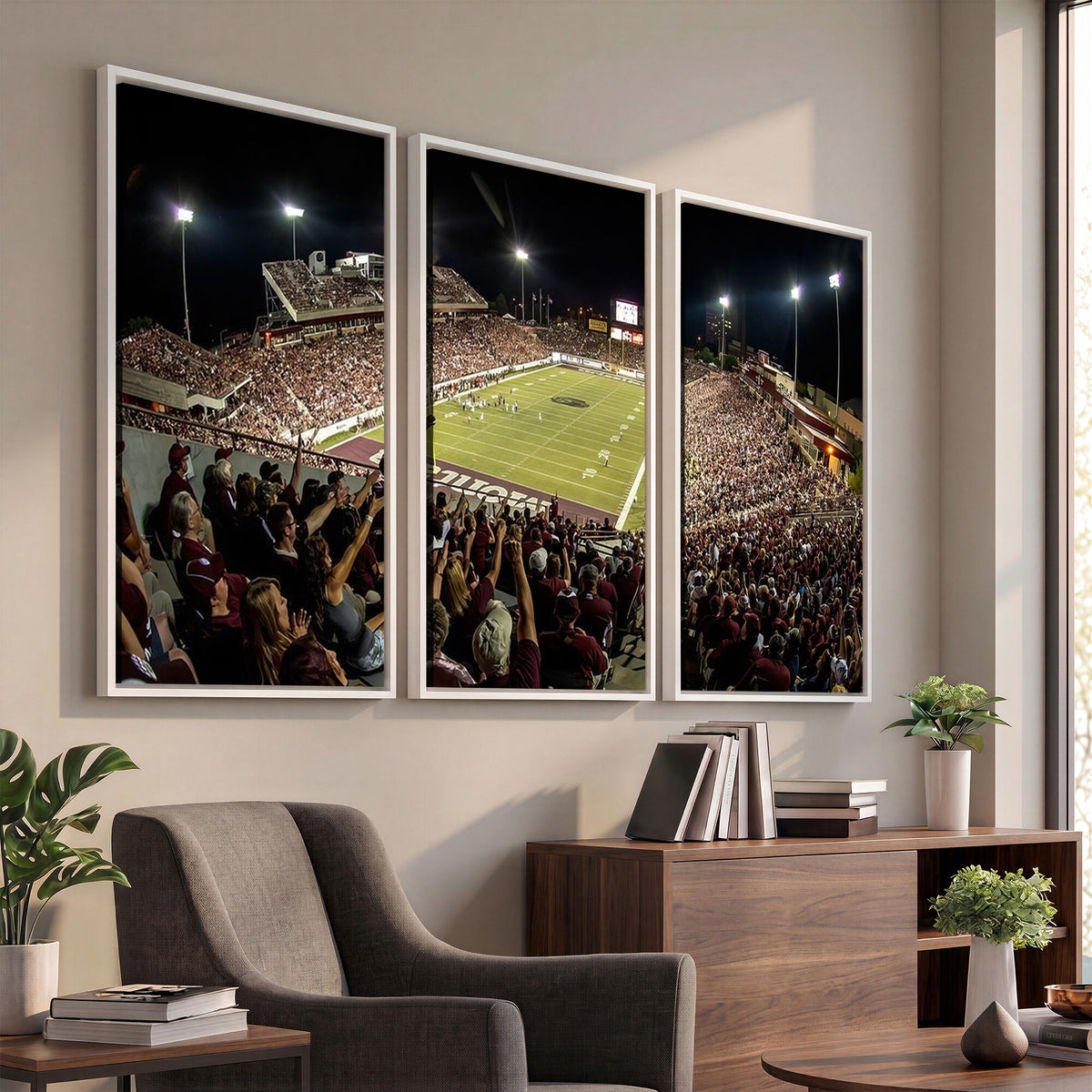 94126-MGV-CV-36X24 - Washington-Grizzly Stadium Canvas Wall Art | Exciting Game Night Atmosphere in Panoramic View