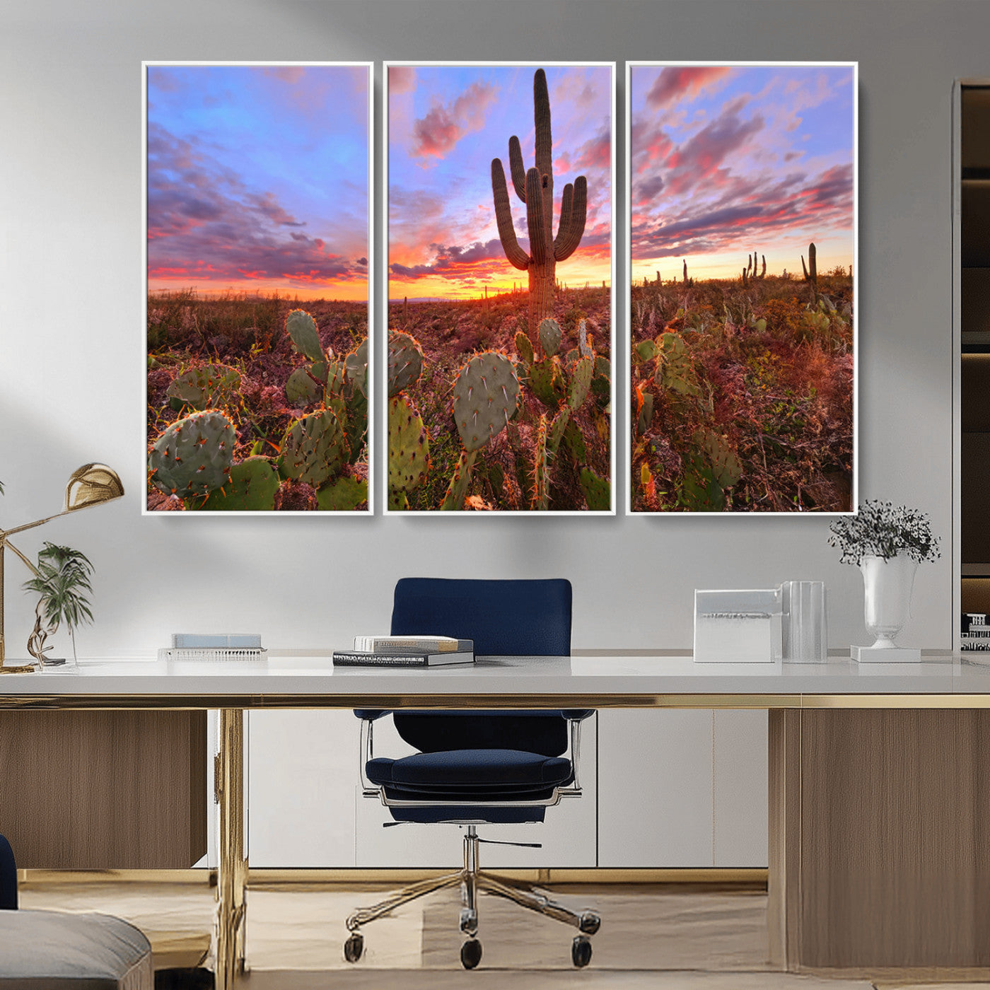 MGV-FC-48X32-3P - Arizona Desert Sunset Wall Art Canvas Print