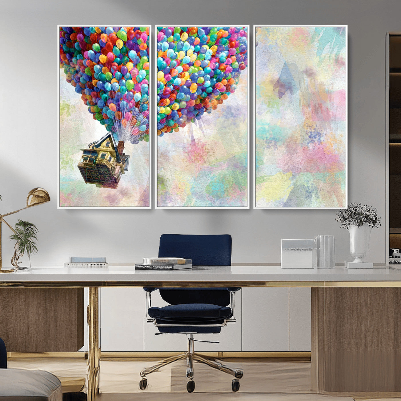 MGV-FC-48X32-3P - Up Pixar Poster, Look Up Pixar Wall Art, Up Pixar Canvas, Kids Play Game Room Decor Wall Art
