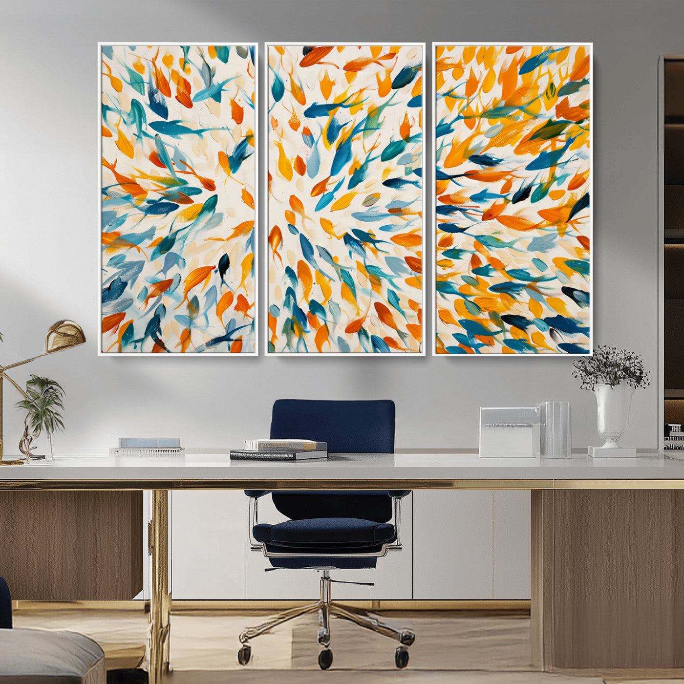 -Colorful Fish Wall Art Print – Abstract Ocean-Inspired Wall Art for Modern Spaces | Framed Canvas,