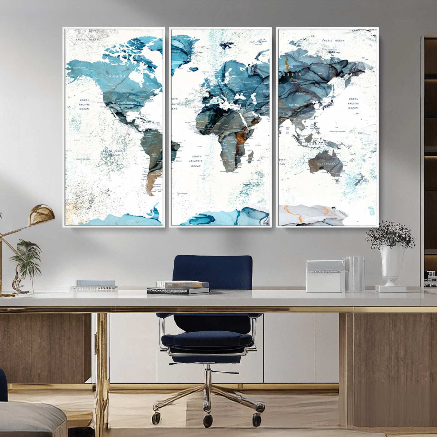 MGV-FC-48X32-3P - Push Pin World Map Canvas Print – Framed Wall Art for Couples to Track Their Travels – Anniversary