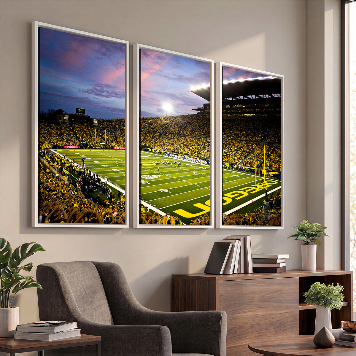 72017-MGV-CV-36X24 - University of Oregon Ducks Football Team Print, Eugene, Framed and Ready to Hang