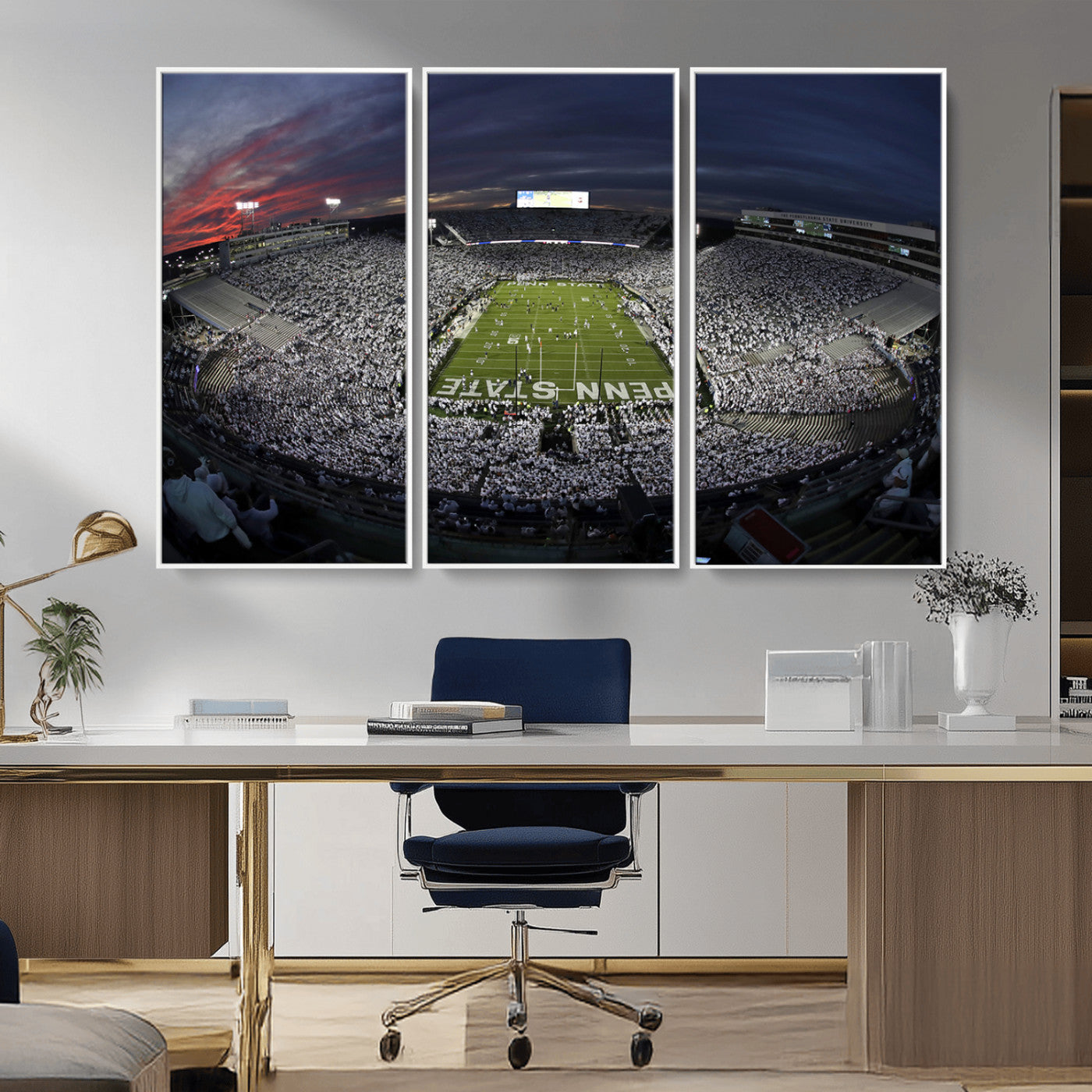 MGV-FC-48X32-3P - Penn State University Nittany Lions Football Team Print - University Park Beaver Stadium Wall Art
