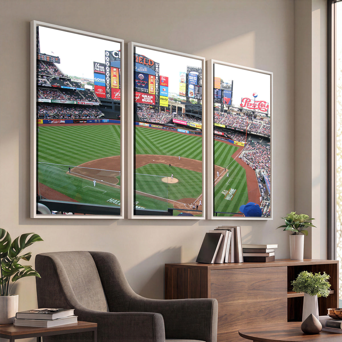 64829-MGV-CV-36X24 - New York Mets Baseball Team Print, Citi Field Baseball Stadium Wall Art