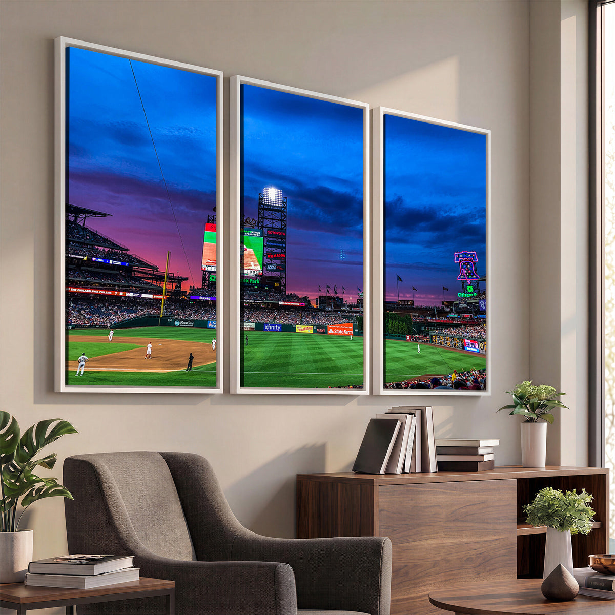 20427-MGV-CV-36X24 - Philadelphia Phillies Baseball Team Print, Citizens Bank Park, Extra Large Game Room Wall Decor