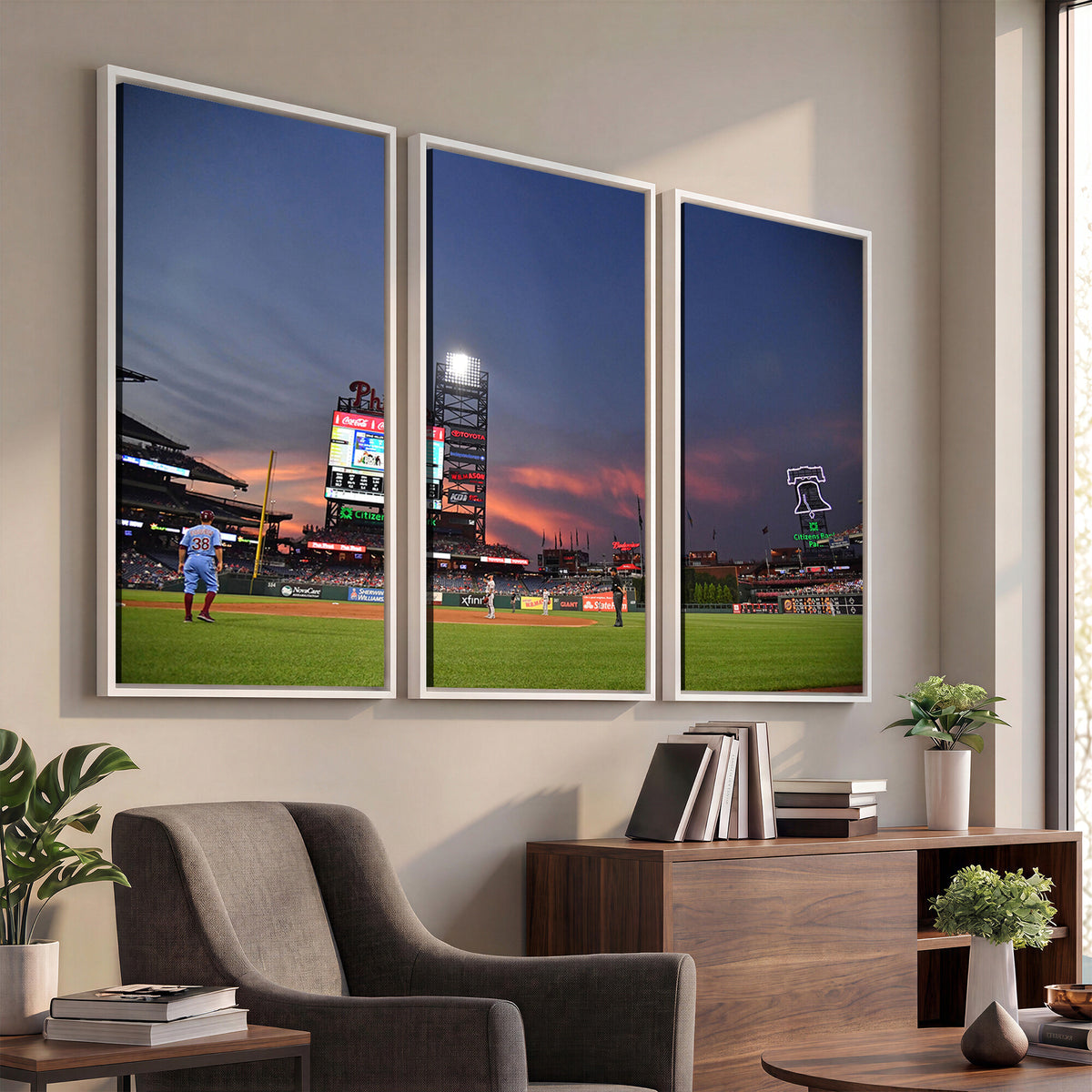 22594-MGV-CV-36X24 - Philadelphia Phillies Baseball Print - Philadelphia Citizens Bank Park Stadium Wall Art, Phillies